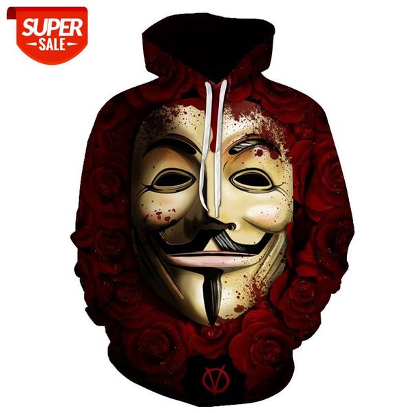 

2020 horror movie it clown 3d printed hoodie sweatshirts it chapter two film pullover men women casual streetwear funny hoodies #2w9a, Black