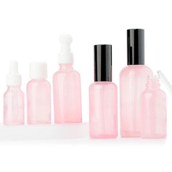 

storage bottles & jars 5-100ml empty dropper bottle pink essential oil glass liquid brown dropfor massage pipette refillable