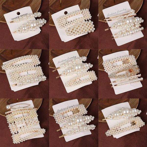 

hair clips & barrettes 2021 korea imitiation pearl flower clip for women vintage long elegant hairpins crystal accessories hairgrip, Golden;silver