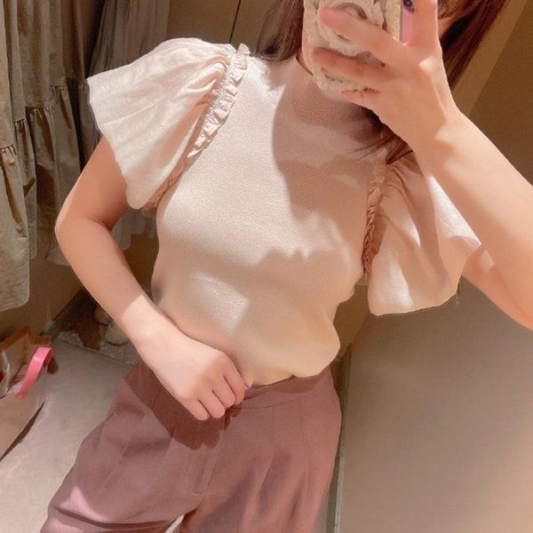 

women's t-shirt 2021 summer t shirt graphic tees women ruffle patchwork unicolor tshirts female korean style ladies arrival 80077, White