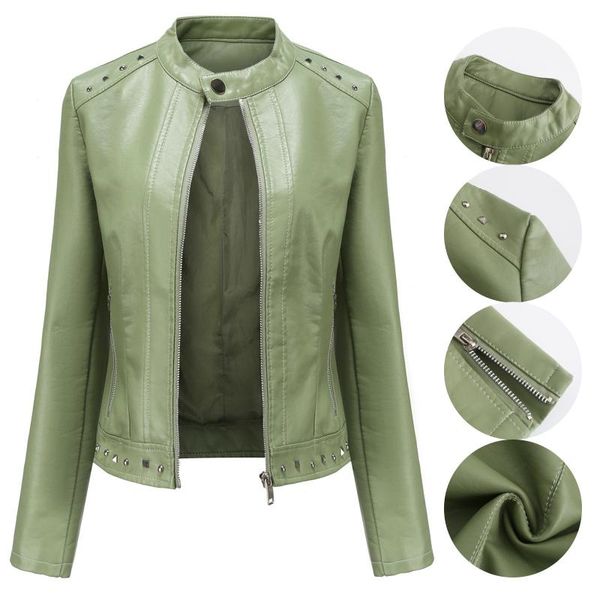 

women's jackets 2021 women zipper leather short outwear biker streetwear daily basic motorcycle jacket coat chaquetas y abrigos #t3g, Black;brown