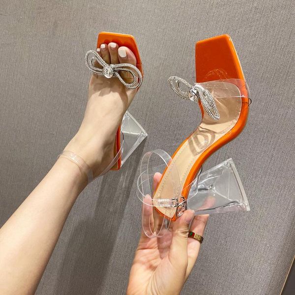 

sandals fashion womens shoes 2021 beige heeled large size square toe luxury comfort black block bow girls rhinestone high plasti