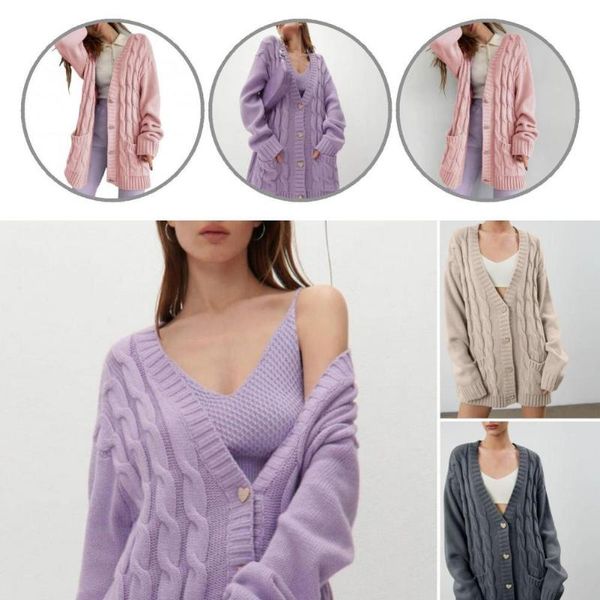 

women's knits & tees lady stylish solid color v neck sweater women cardigan for party, White