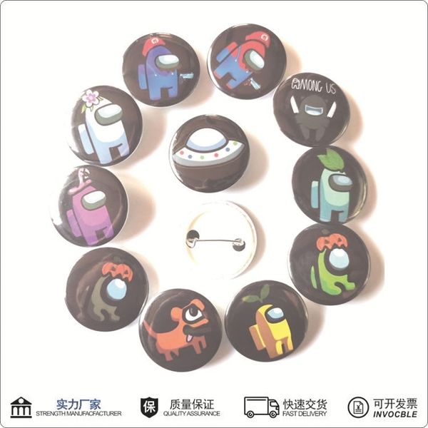 

12 colors game among us badge space werewolf kill for backpack cartoon icon lapel pins brooch for women men bag badge gift h25idiz