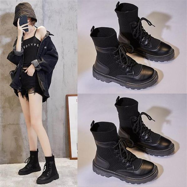 

boots women's fall 2021 students' all-around thin and with thick soles short motorcycle, Black