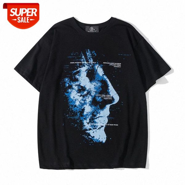 

brand white off color boy face letter short sleeve batch #ly8a, White;black