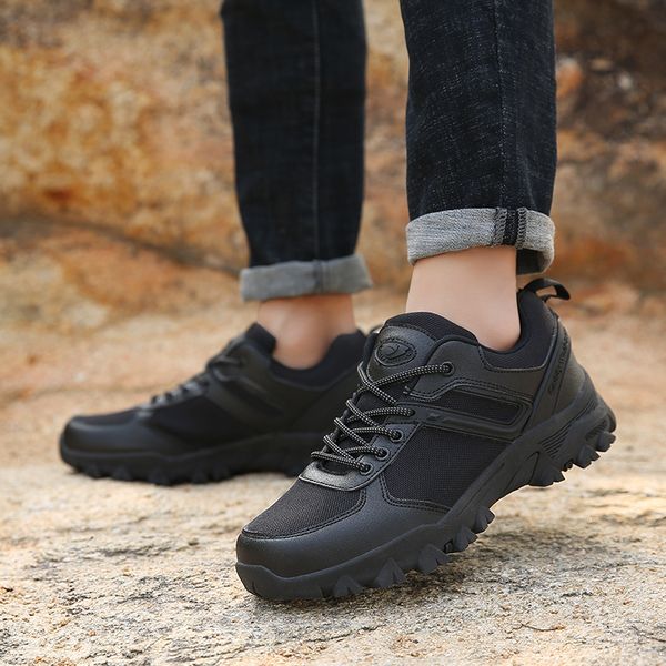 

humtto men tactical military combat shoes man boots outdoor canvas leather army delta sneakers breathable hiking trekking shoes