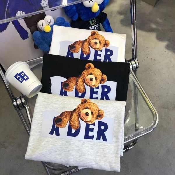 

men's hoodies & sweatshirts 21 fw ader error long sleeve bear letter printed sweatshirt o-neck men women adererror pullover ove, Black