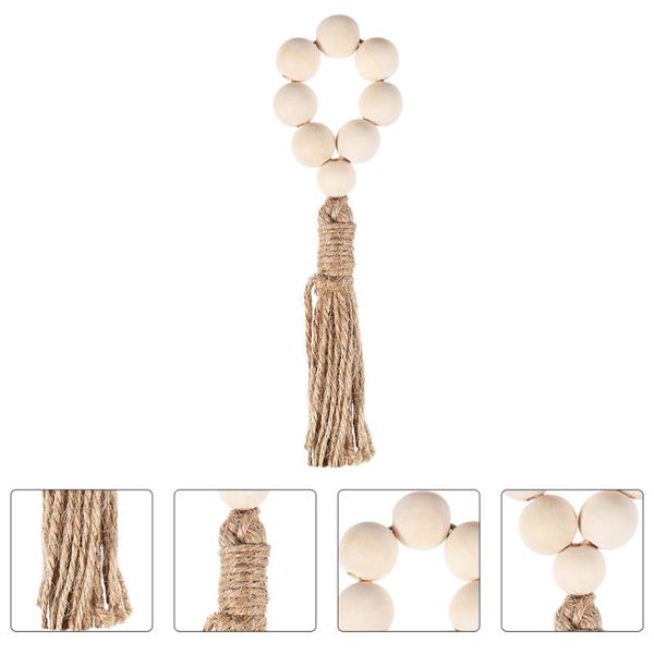 

napkin rings 8pcs wooden bead tassel ring buckle wedding table decor