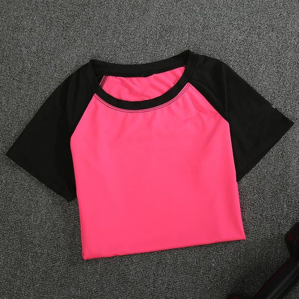 

yoga outfits fitness clothes ladies quick dry running short sleeve sports bodybuilding short-sleeved t-shirt wholesale, White;red