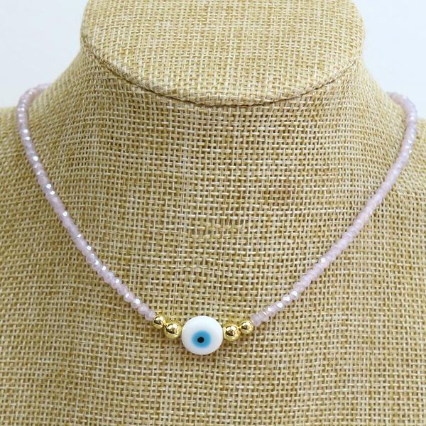 

pendant necklaces 10 pcs handmade blue eyes charms necklace beads strand elegant pearls fashion jewelry 90284, Silver