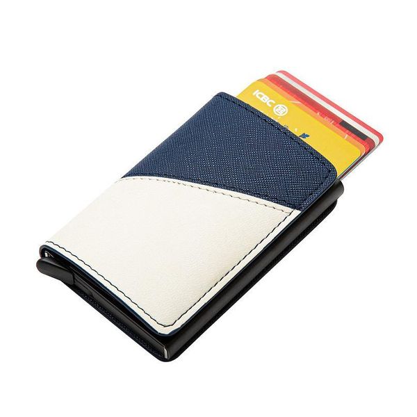 

bycobecy men and women 2020 new fashion mixed color rfid credit card holder pu leather aluminum card wallet slim id car qyleyd