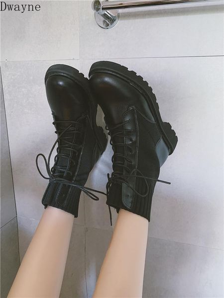 

boots 2021 breathable motorcycle british style ladies fashion, Black