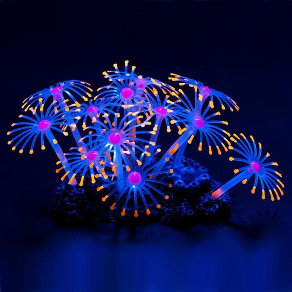 

decorations uniclife 1 pc aquarium glowing effect coral plant decoration artificial dÃ©cor ornament for fish tank orange yellow