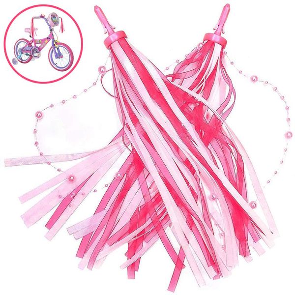 Componenti per manubrio bici 2 pezzi Nastro per nappa per bicicletta per bambini Streamer per manubrio per scooter per bambini Impugnature Accessori per marsupio