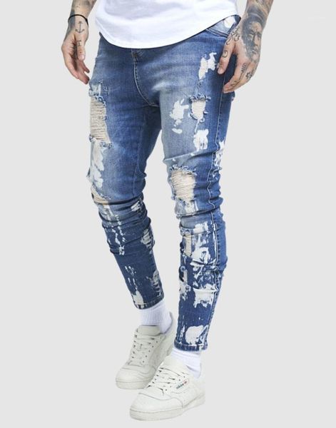 

men's jeans siksilk overworked drop crotch, Blue