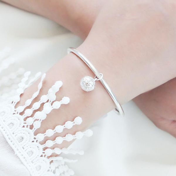 

fashion ladies silver bracelet open bracelet women's sterling silver hollow women's 999 sterling