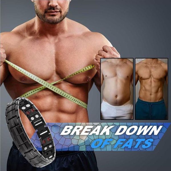 

beaded, strands fashion male bio health care bracelet slimming magnetic bracelets for women men double row stone anion, Black