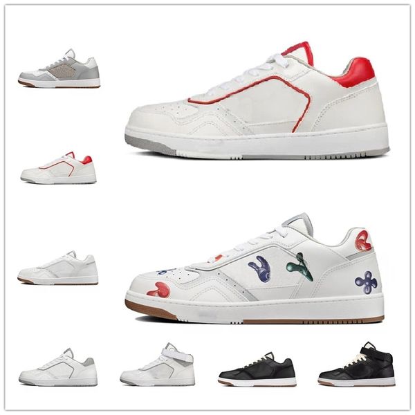 

with box] b27 high low designers mens sneakers womens oblique runner trainers leather lace-up luxurys casual shoes, Black