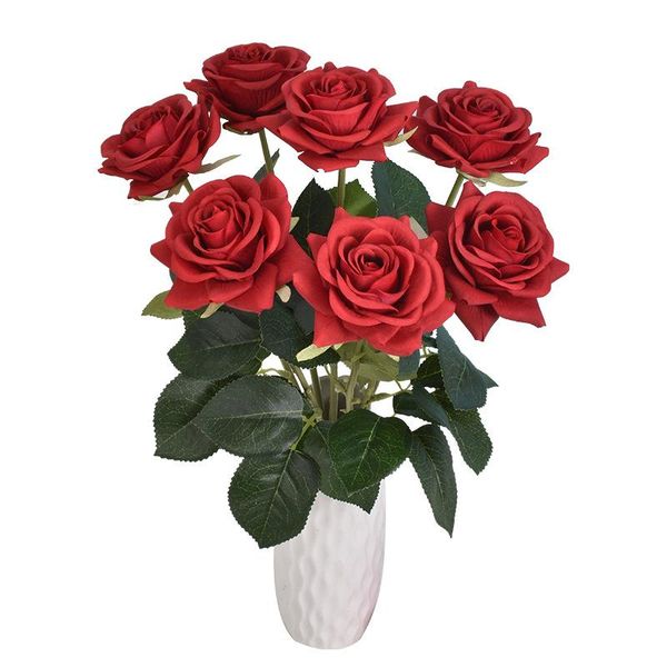 

decorative flowers & wreaths 3 pcs artificial rose fake roses silk plastic long stem for flower arrangment diy home wedding decor