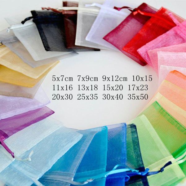 

gift wrap 10pcs 15x20 17x23 20x30 25x35 30x40cm organza bags jewelry packaging christmas wedding party candy chocolate pouches
