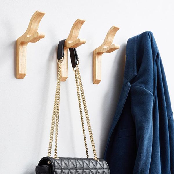 

hangers & racks natural wooden coat hook study wall mounted clothes scarf hat bag storage hanger p7ding