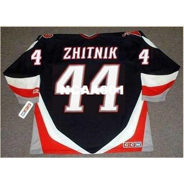 

001s #44 alexei zhitnik buffalo sabres 2003 ccm away hockey jersey or custom any name or number retro jersey, Black