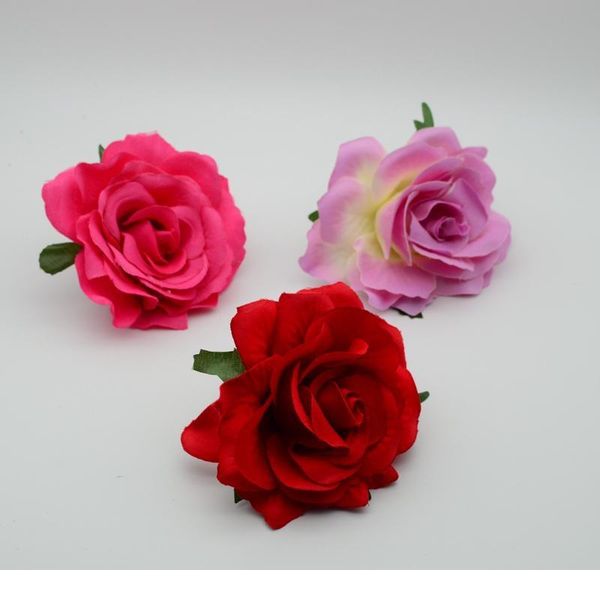 

2pcs silk rose head for home decoration accessories wedding christmas fake plastic diy wreath gifts box artificial jlluaw