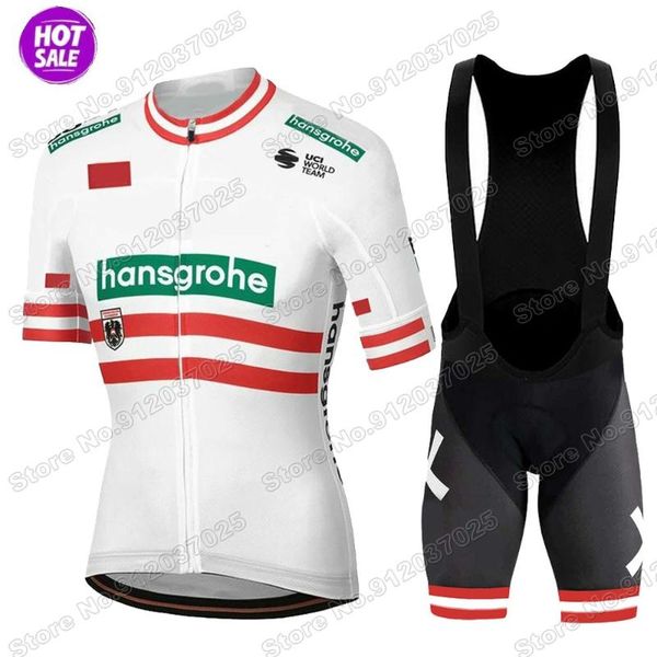 

racing sets boraful hansgrohe austrian cycling jersey set summer bicycle clothing road suit bib shorts mtb ropa maillot, Black;blue