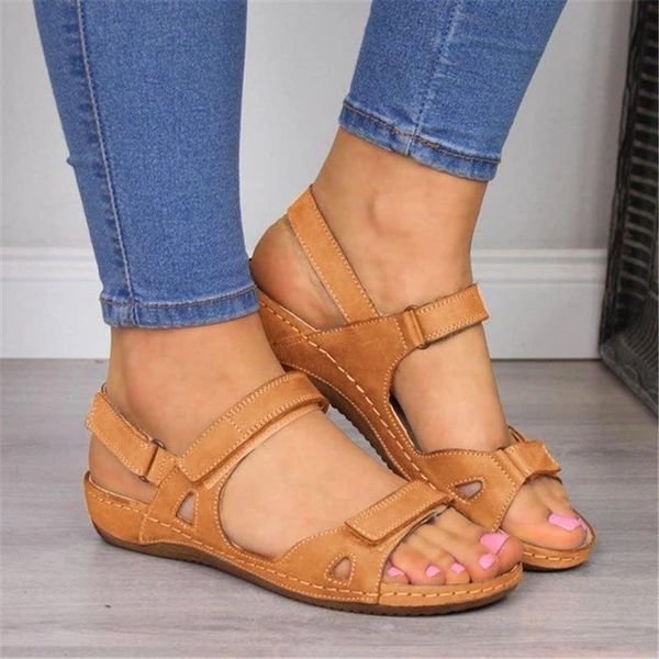 

2021 new women sandals soft stitching ladies sandals comfortable flat women open toe beach shoes woman footwear, Black