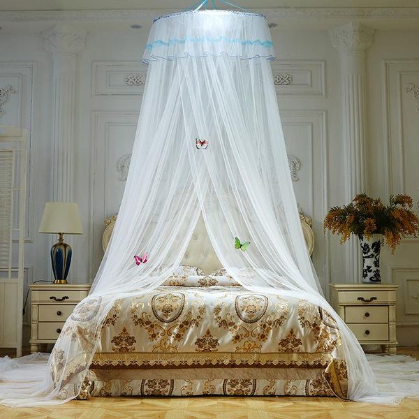 

crib netting hung dome mosquito net girl dreamy elegant lace insect bed canopy round baby butterfly fairy tale double 2.0m