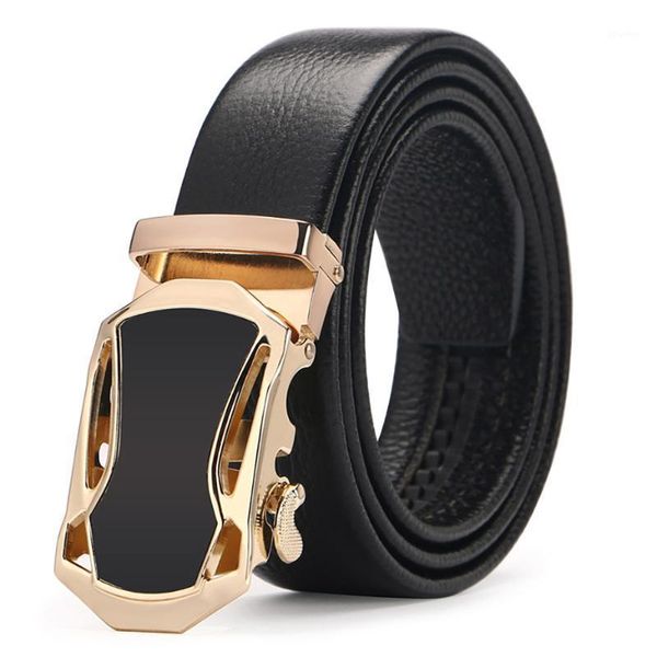 

belts 2021 arrival belt men genuine luxury leather for strap male metal gold automatic buckle big size1, Black;brown