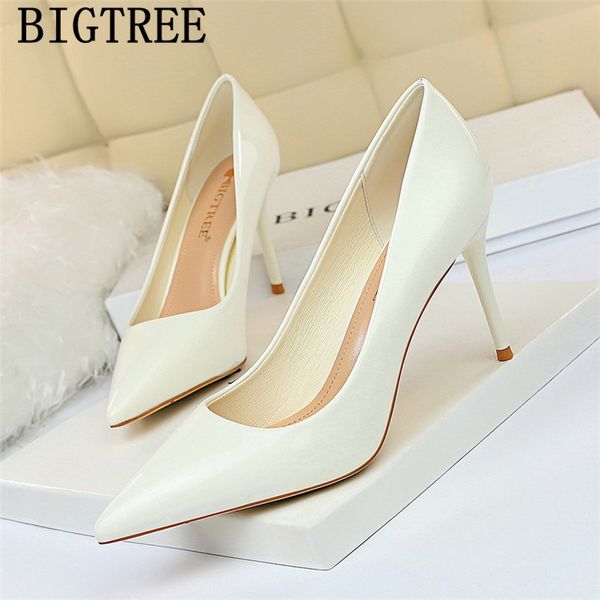 

shoes pointed heels bigtree shoes white heels stiletto extreme high heels pumps women shoes korean style women buty damskie, Black