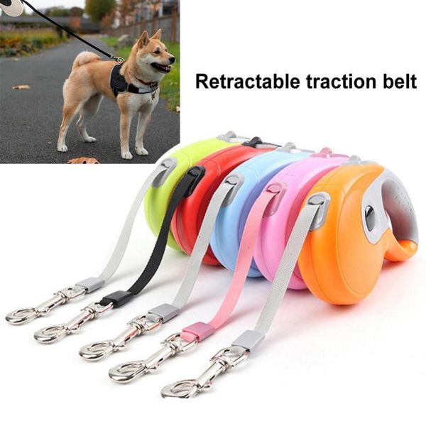 

dog collars & leashes retractable pet puppy leash buckle automatic flexible walking traction ropeÂ