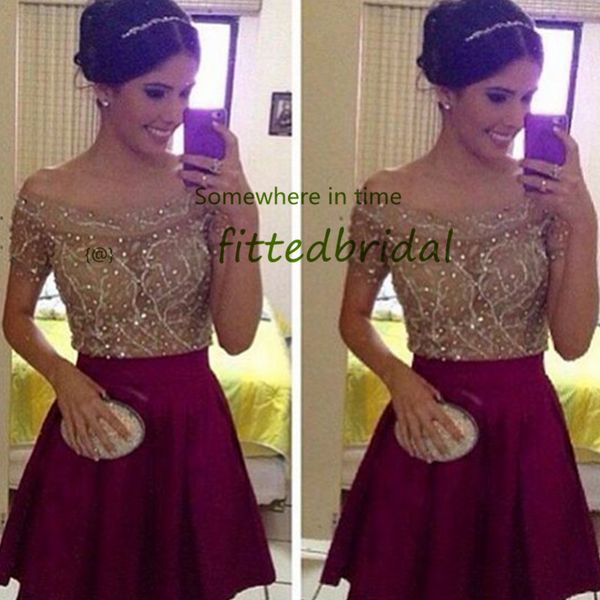 

glitter gold sequin short prom dresses cap sleeves a line burgundy chiffon formal homecoming gowns vestido, Black