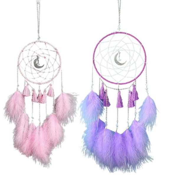

decorative objects & figurines 2pcs dream catcher campanula with feather fashion car wall hanging decoration ornament crafts