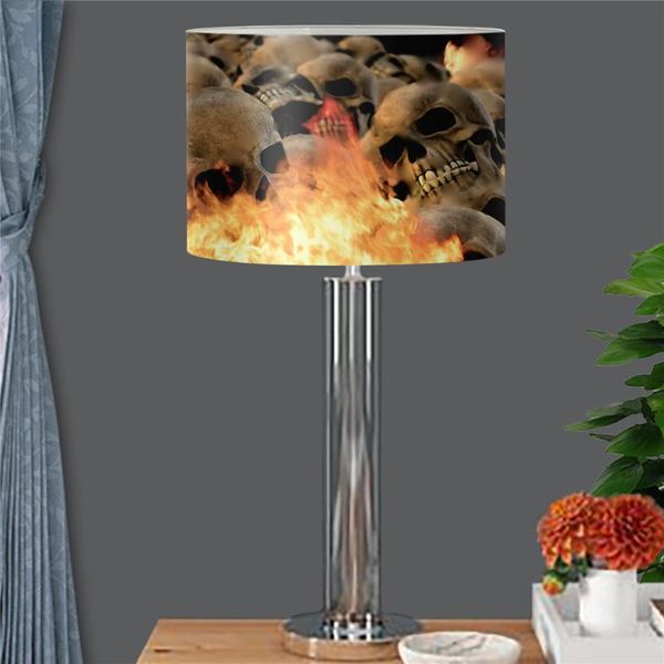 

lamp covers & shades modern living room table shade for holiday decoration skull with fire pattern print lampshades metal frame three size