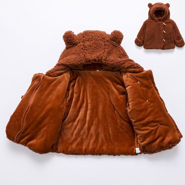 

jackets 3m-3y winter boys hooded jacket bear thicken cute girls polar fleece baby girl clothes clothing kids snow coat autumn spring, Blue;gray