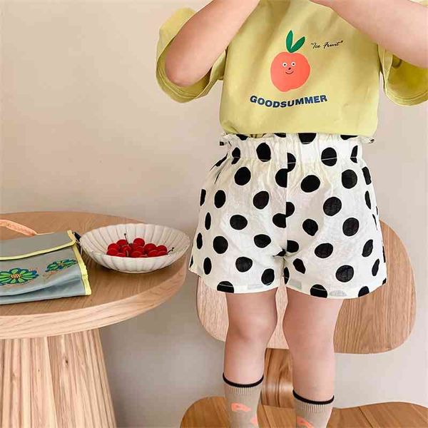 

summwer arrival girls fashion dot shorts kids korean design 210528, Black