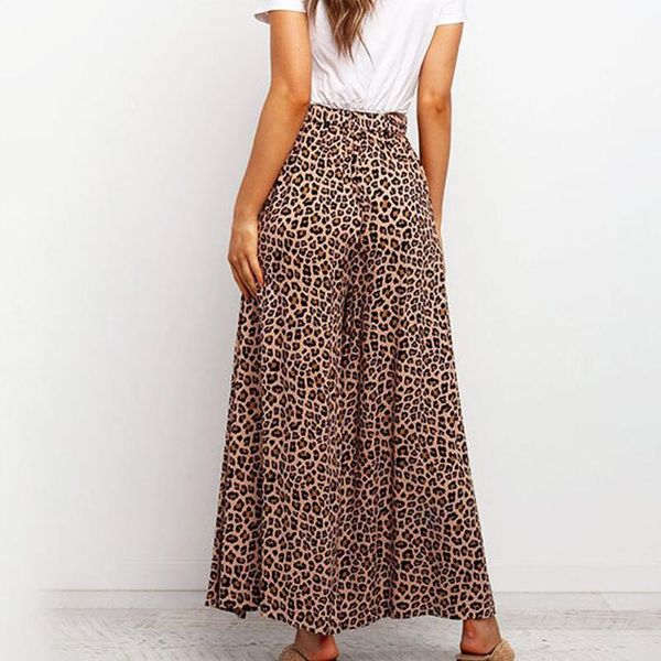 

women's pants & capris 2021 spring and summer loose high waist leopard print draped wide-leg harajuku streetwear women flare, Black;white