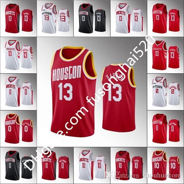 

fast delivery new men james 13 harden russell 0 westbrook shirts 2021 white black red basketball jersey size s-xxl