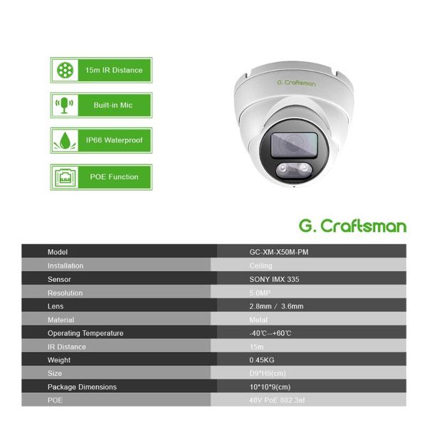 

cameras 5mp indoor poe ip camera wide angle sony imx335 face audio waterproof infrared night vision video surveillance security