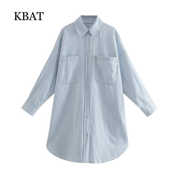 

women's blouses & shirts kbat oversize shirt fashion stripes buttons long woman sleeve loose plus size coat, White