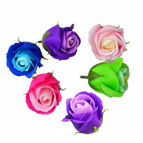 

decorative flowers & wreaths 50pcs gradient three layers soap rose head beauty wedding valentine's day gift bouquet home decoration han