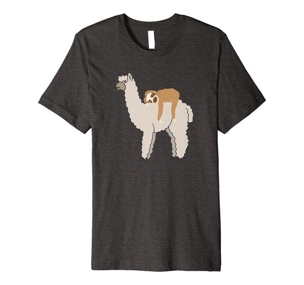 

Sloth Riding Llama Adorable Fluffy Lama Sleepy Sloth Pals Premium T-Shirt, Mainly pictures