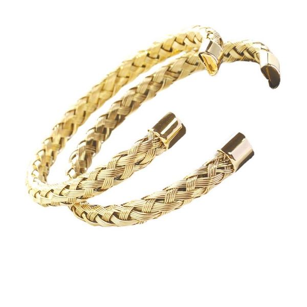 

bangle c shape bracelets on hand stainless steel jewelry woman cuffs for women fashion wire rope, Black