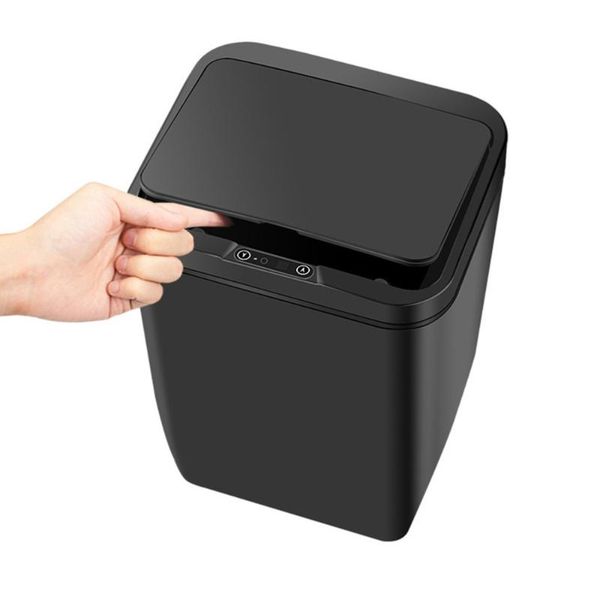 

waste bins inductive trash can bin automatic smart sensor kitchen bathroom rubbish garbage without battery (black)