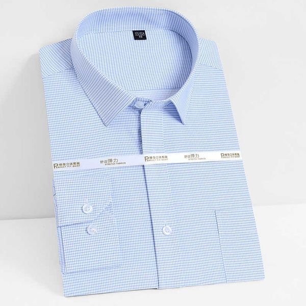 

men's casual plaid striped long sleeve basic shirt comfortable stretch bamboo fiber standard-fit work office easy-care shirts 210629, White;black