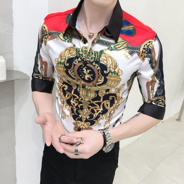 

empty slim fit luxo mens shirts from men's party of baroque royal 2021 y53s, White;black