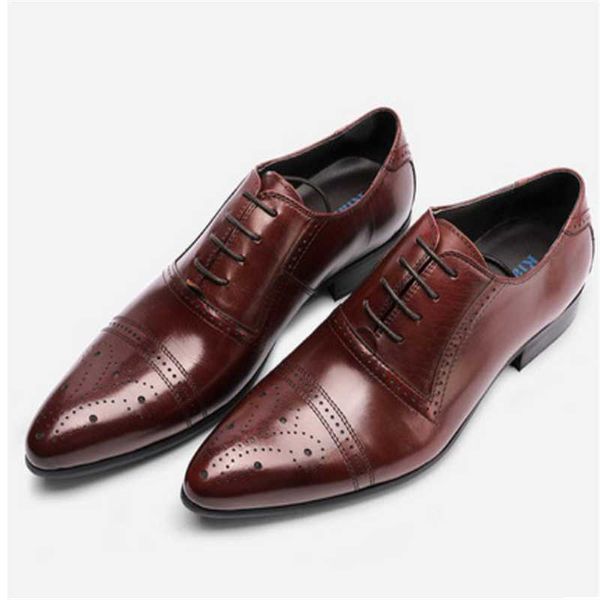 

dress shoes men's business shoes, leather pointy, english block, breathable brogues, Black